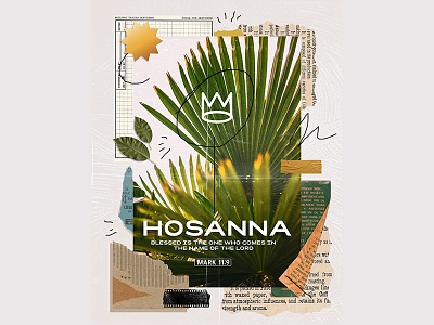 Hosanna 👑 bible design bible story bible study bible verse design graphic illustration ilustracion logo modern palm palm sunday postcard poster poster art poster design posters verse