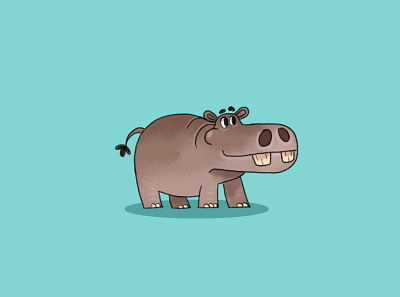 Hippo animal character design cute hippo design digital illustration digital painting digitalart graphic hippo hippopotamus illustration ilustracion nature