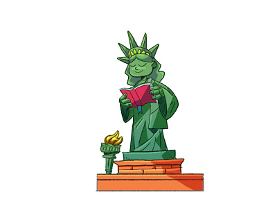 Read More 📚 america book books character character design characterdesign design flat graphic illustration illustrator love read read more statue statue of liberty statueofliberty united states us vector