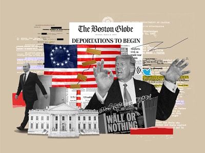 'Wall or Nothing' collage democracy democrat design donald trump donaldtrump illustration politics president presidential election putin twitter ui united states united states of america usa usa flag vote voter white house