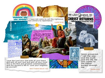 The word of God bible bible verse christ collage collage art collageart collages design god graphic illustration jesus jesus christ luke noah vector verse verses