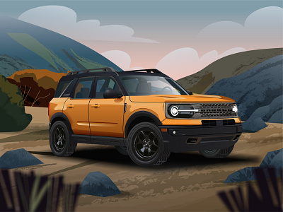 Ford Bronco 2021 branding bronco bronco 2021 car app car concept car illustration design flat ford ford bronco ford mustang graphic graphics illustration ilustracion modern truck truck illustration vector vector art