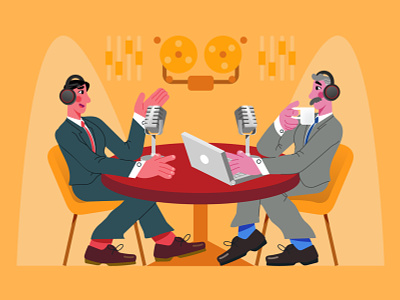 PODCASTING 🎙️ character design design flat graphic graphics illustration ilustracion microphone podcast podcast art radio radio button radio buttons vector