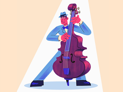 Bass 🎶 band bass blues character character design characterdesign characters design flat graphic illustration ilustracion jazz jazz festival modern music musician procreate vector