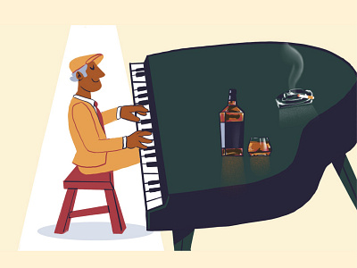Pianist 🎹 character design design flat graphic icon illustration ilustracion jazz jazz festival licorice modern music musician pianist piano vector
