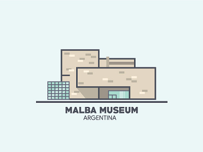 Malba Museum argentina building design flat graphic great illustration ilustracion malba museum vector