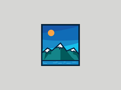 Icon Landscape blue flat icon illustration lake landscape montain mountains square