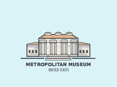 Metropolitan art city flat icon illustration metropolitan gallery photo museo museum newyork ny unitedstates usa