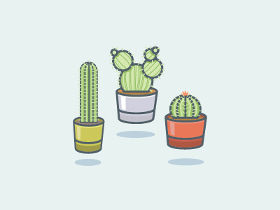 Cactus Illustrations cactus flat icon illustration plan plant pot retro texture vase vector vintage