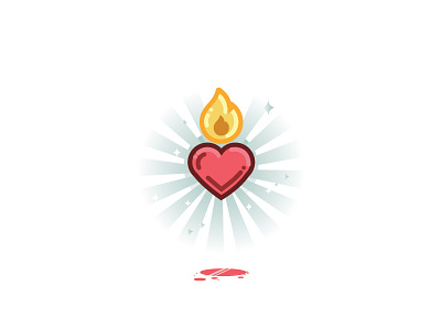 El Sagrado Corazon blood corazon cross fire god heart icon illustration jesus logo red sagrado