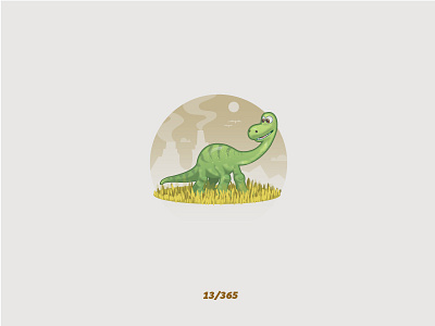 'The Good Dinosaur' Challenge 013/365 arlo dino dinosaur flat graphic grass green icon illustration jurassic thegooddinosaur vector