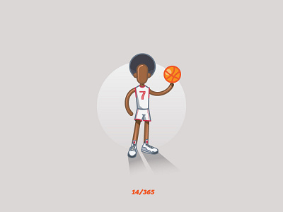 'Basketball Player' Challenge 014/365 afro ball basketball character flat graphic house icon illustration invite player vector