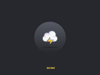 'ThunderCloud' Challenge 023/365 casa cloud design flat graphic icon illustration ilustracion streaming thunder vector white