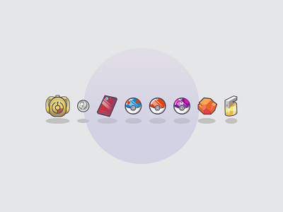 Pokeicons backpack design icon icons illustration masterball pikachu pokeball pokedex pokemon vector
