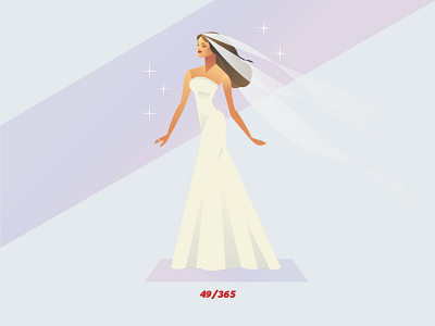'The married one' Challenge 049/365 deco art design flat graphic illustration ilustracion marriage married ring vector weeding woman
