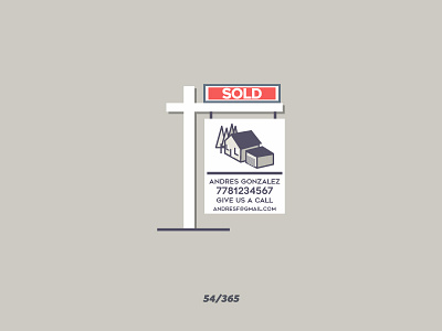 'Sold' Challenge 054/365 casa design flat graphic house icon illustration ilustracion modern real estate sold vector