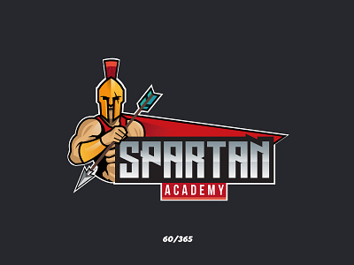 'Spartan Academy' Challenge 060/365 arrow design flat gladiator graphic helmet illustration logo sparta spartan vector warrior