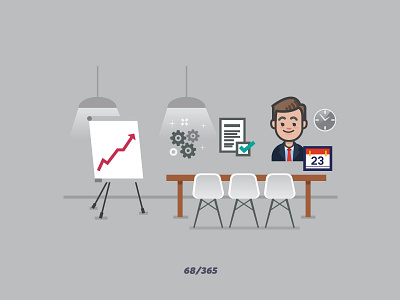 'Meetings' Challenge 068/365 boss calendar design flat graphic icons illustration meet meetings progress table vector