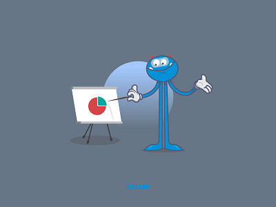 'Stadistics' Challenge 076/365 avatar blue character character design company design flat illustration management monster stadistics vector