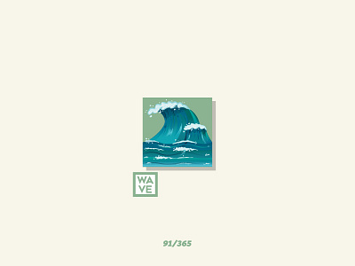 'The Wave' Challenge 091/365 beach design flat icon illustration nature ocean sea vector wave waves