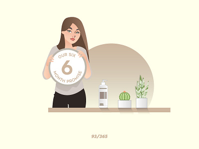 'Metrin Promise' Challenge 093/365 avatar cactus character design cream design flat girl illustration plant vector woman