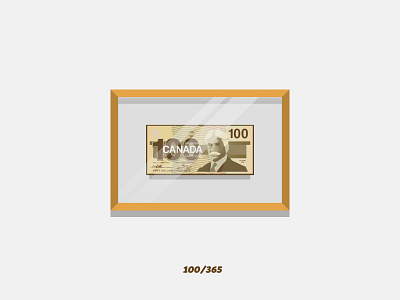 '100 Canadian Dollars' Challenge 100/365 100 dollars avatar bill canadian bill design dollars face flat illustration vector