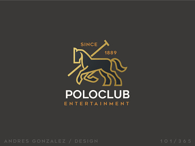 'PoloClub' Challenge 101/365 animal brand design graphic design horse identity illustration logo logotype polo symbol vector