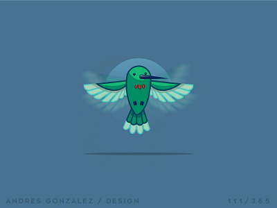 'HummingBird' Challenge 111/365 animal bird character design design fast flat green hummingbird illustration logo picture vector