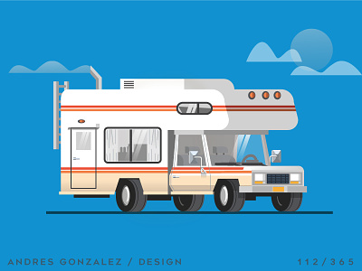 'RV' Challenge 112/365 camp camping car cars clouds design graphic icon illustration rv truck vector