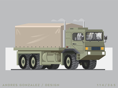 'Military Truck' Challenge 114/365 car design flat green icon illustration logo militar military truck vector war truck