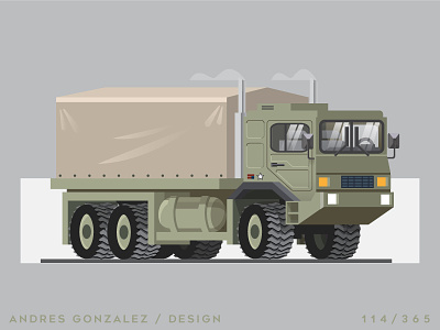 'Military Truck' Challenge 114/365 car design flat green icon illustration logo militar military truck vector war truck