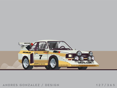 'Audi Quattro E2' Challenge 127/365 3d audi auto car cars design flat glass graphic illustration quattro e2 vector