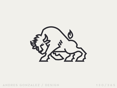 'Buffalo' Challenge 130/365 3d animal auto bufalo buffalo design flat glass graphic illustration toro vector