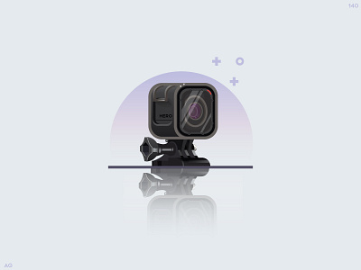 'Gopro' Challenge 140/365 black camera design flat gopro graphic hero icon illustration modern photo vector