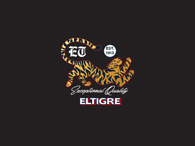 EL TIGRE badges brand chinese design emblem gold graphics illustration logo logos tiger tigre