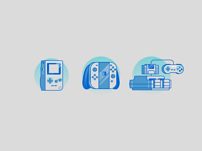 Nintendo Icons design gameboy gradient graphics illustration nintendo spaceship supernintendo switch