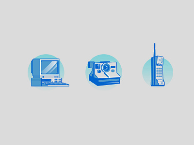 Retro Icons camera design gradient graphics illustration pc phone retro