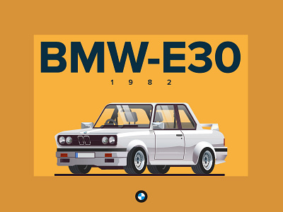 BMW E30 3d auto bmw car cars design e30 flat glass graphic illustration vector