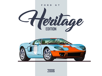 Ford Gt Heritage Edition - 2006 blue car car cars ford ford gt graphic heritage illustration sport car vector