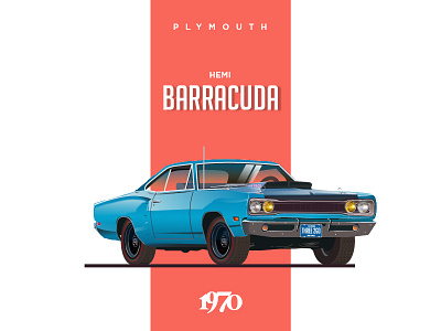 Plymouth Hemi Cuda - 1970 barracuda blue car car cars cuda graphic illustration plymouth vector