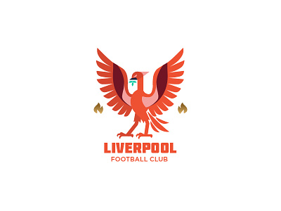 Liverpool crest badge bird crest emblem fire graphic illustration liverpool logo phoenix soccer vector