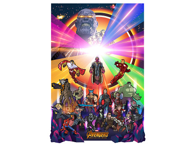 Infinity War Poster avengers black panther captian america guardians of the galaxy hulk infinity war ironman marvel pixel art poster spiderman thanos