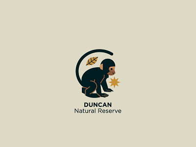 Duncan Natural Reserve animal ape badge emblem graphic illustration logo logotype monkey nature vector