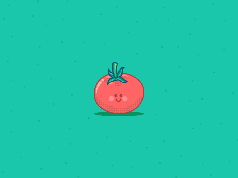 Tomato cute green halftone happy illustration tomato vector vegetable veggie