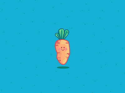 Carrot carrot cute green halftone happy illustration vector vegetable veggie