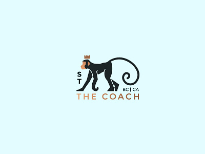 The Coach BC badge calgary canada emblem graphic illustration king logo logotype monkey vector