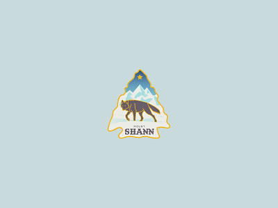Mount Shann animal badge design graphic illustration logo montain rdr2 reddeadredemption2 snow star vector wolf wolf logo