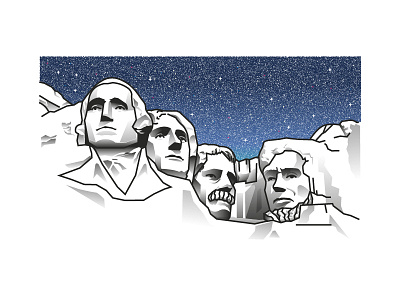 Mount Rushmore abraham lincoln design faces george washington graphic graphics illustration ilustracion modern mount mount rushmore mt rushmore night time theodore roosevelt thomas jefferson vector