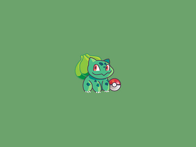 #001 3ds animal bulbasaur character design design flat graphic grass green illustration ilustracion modern nintendo pikachu pokeball pokemon pokemon go pokemon lets go pokemongo vector