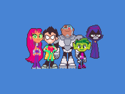 Teen Titans Go cartoon cartoon art cartoon character cartoons illustration pixel pixel art pixel art teen titans teen titans go